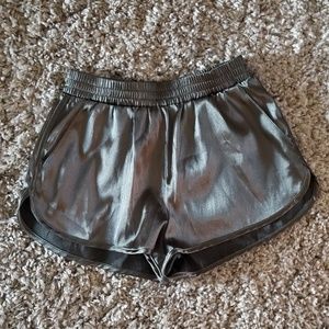 H&M OLIVE GREEN SATIN SHORTS
